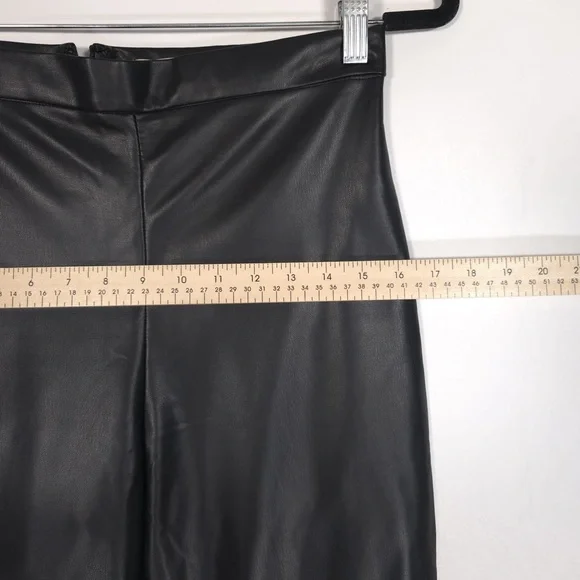 Anthropologie Hutch FAUX LEATHER Pants Flare Black Size‎ 4